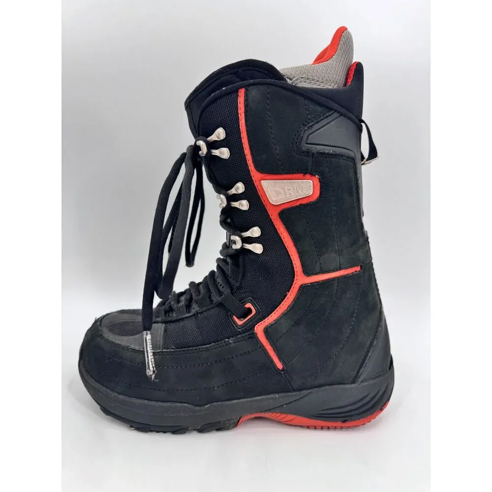 BURTON Driver Men's Black Rust Red Orange Snowboard Boots Size 8